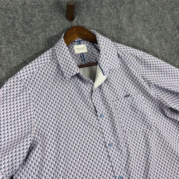 7 Diamonds 4 Way Stretch Button Up Shirt Mens XL Short Sleeve Patterned - Picture 1 of 6